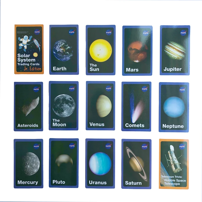 Space Solar System Star English Learning Word Card Montessori Early Educational Toys Children Game Pocket Card Kids Flash Cards
