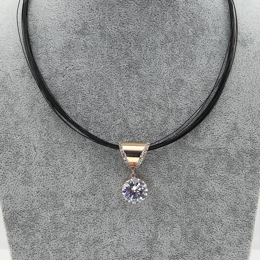 TrinketSea Women Fashion Charm Choker Collar Necklace Jewelry Black