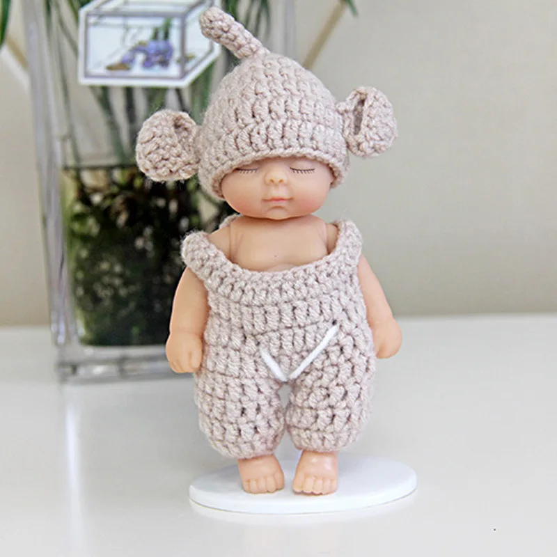 Детские куклы Плюшевые Bjd bebe Кукла реборн брелок игрушка для детей девочки Рождественский подарок из ПВХ дети Новорожденные игрушки суставы могут двигаться 12 см - Цвет: Золотой