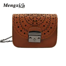 MENGXILU Mujeres Ahueca Hacia Fuera el Bolso del Mensajero de la Mujer Cadenas de Lujo Mujer Bolsos Cossbody Diseñador de la Señora Bolsos de Cuero