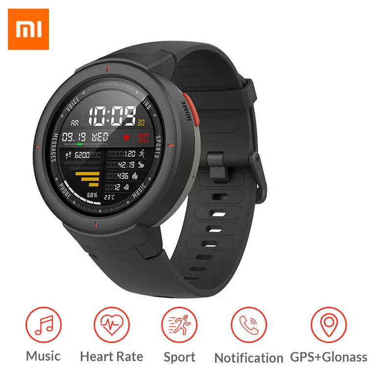 

Amazfit Verge Global Version Smartwatch 1.3inch Amoled Screen Dial Answer Call Upgraded Heart Rate Gps Watch Ip68 Waterproof Nfc