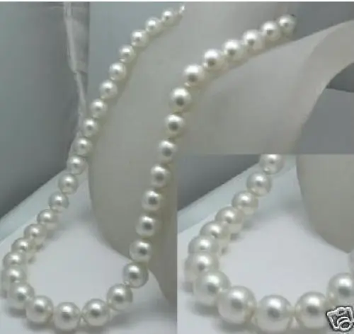 

Free Shipping >>>>> 18" AAA+ 10-11MM PERFECT ROUND SOUTH SEA WHITE PEARL NECKLACE 14K GOLD CLASPt