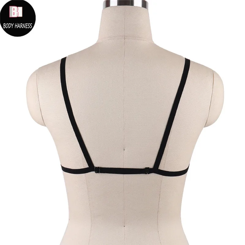 Women Sexy Crop Top Bondage Harness Fetish Elastic Cage Bra Rave Wear Body Harnesses Lingerie Sexy Pastel Goth Suspender Bralett