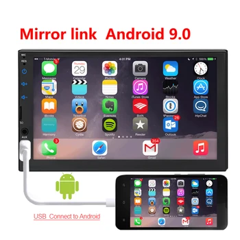 

2 din car radio 7" HD Touch Screen Player mirrorlink Android 9 Iphone MP5/SD/FM/MP4/USB/AUX/Bluetooth Car Auto Audio For Camera