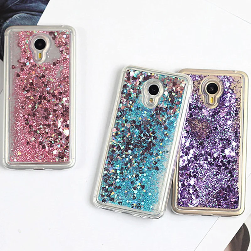 

XINKSD Glitter Bling Cover For Meizu M5s Case Silicon Cover For Meizu M5 Note Case MX6 Pro 6 Dynamic Liquid Quicksand Cases