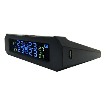 

LCD Car TPMS Tyre Pressure Monitoring System Solar Charger With 4 External Internal Sensor Auto Security Alarm Systems