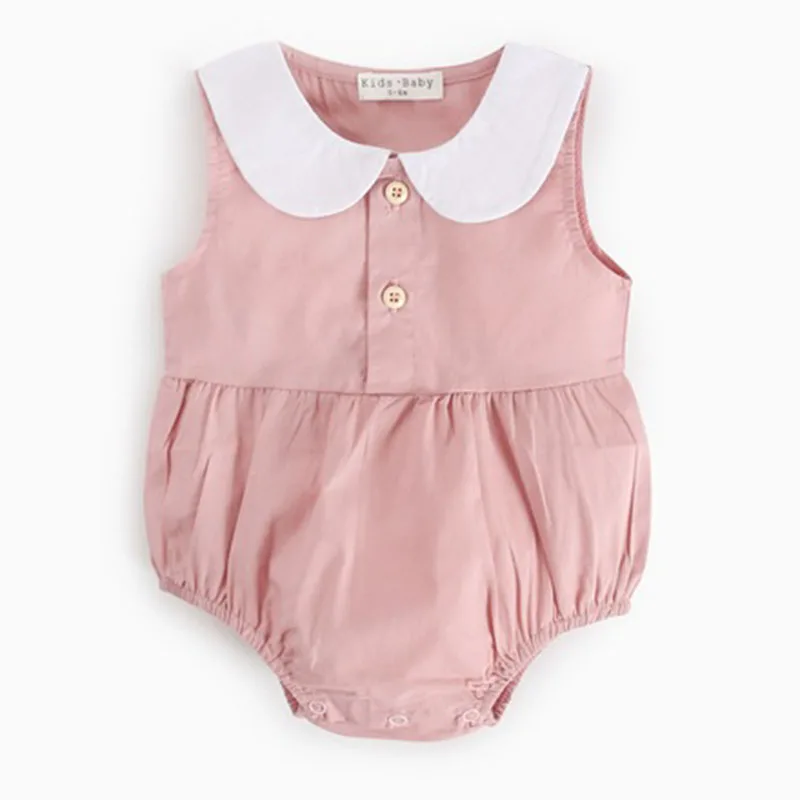 

Baby Girl Clothes Summer Fashion Cotton Rompers Infant Baby Girl Pure Color Sleeveless Jumpsuit Clothes Baby Girls Rompers