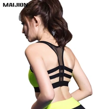 MAIJION, новинка, сексуальный сетчатый спортивный бюстгальтер для женщин, быстросохнущий, из кусков, для фитнеса, йоги, бюстгальтер, топы, ударопрочный, пуш-ап, для тренировок, пробежек
