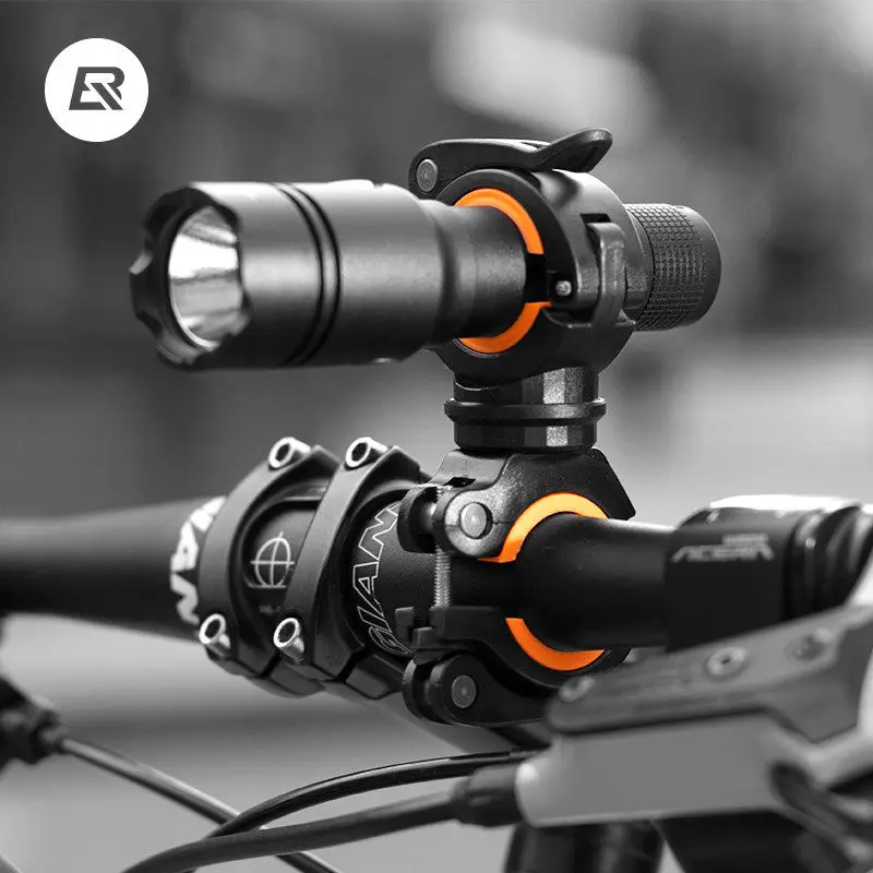Top ROCKBROS Bike Light Holder Clip 360 Degree Rotation Flashlight Stand Front Lamp Holder Fixed Lamp Holder Bicycle Accessories 1