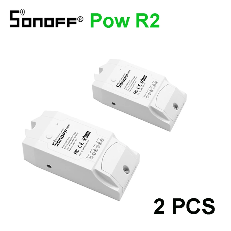 1-5 шт. Sonoff Pow R2 WiFi беспроводной переключатель ВКЛ/ВЫКЛ умный дом с функцией измерения энергопотребления в реальном времени прибор дистанционного управления - Комплект: Sonoff Pow R2 2PCS