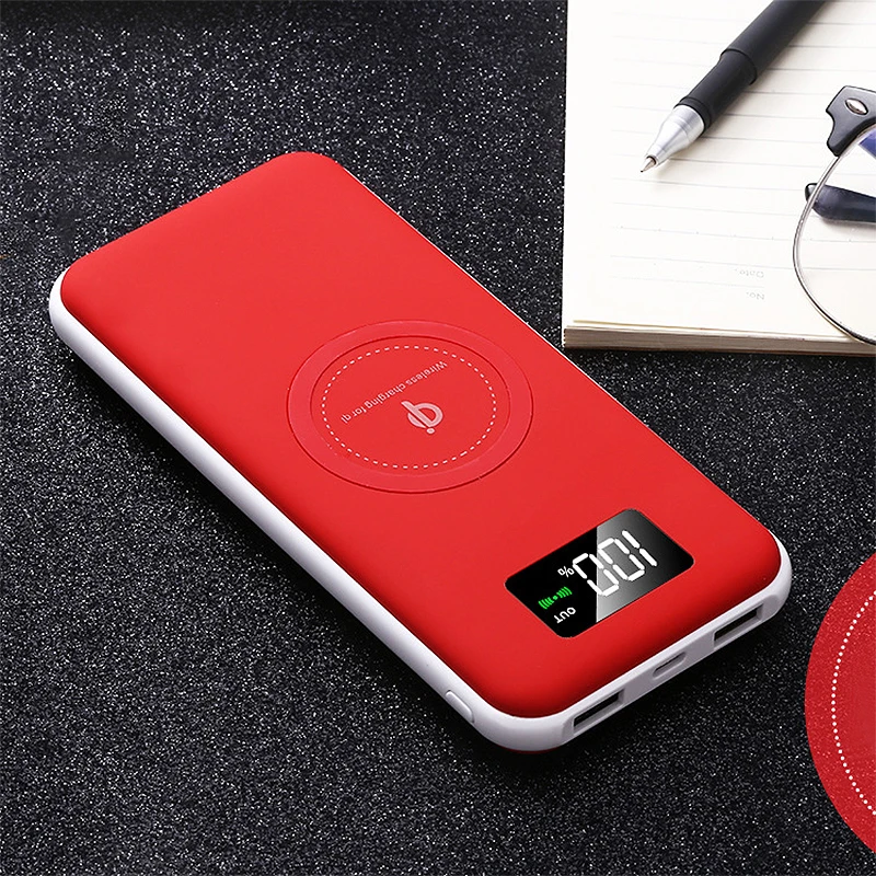 10000 мАч QI Беспроводное зарядное устройство power Bank для iPhone 11 pro Xiaomi Mi повербанк Внешняя батарея быстрая Беспроводная зарядка power bank