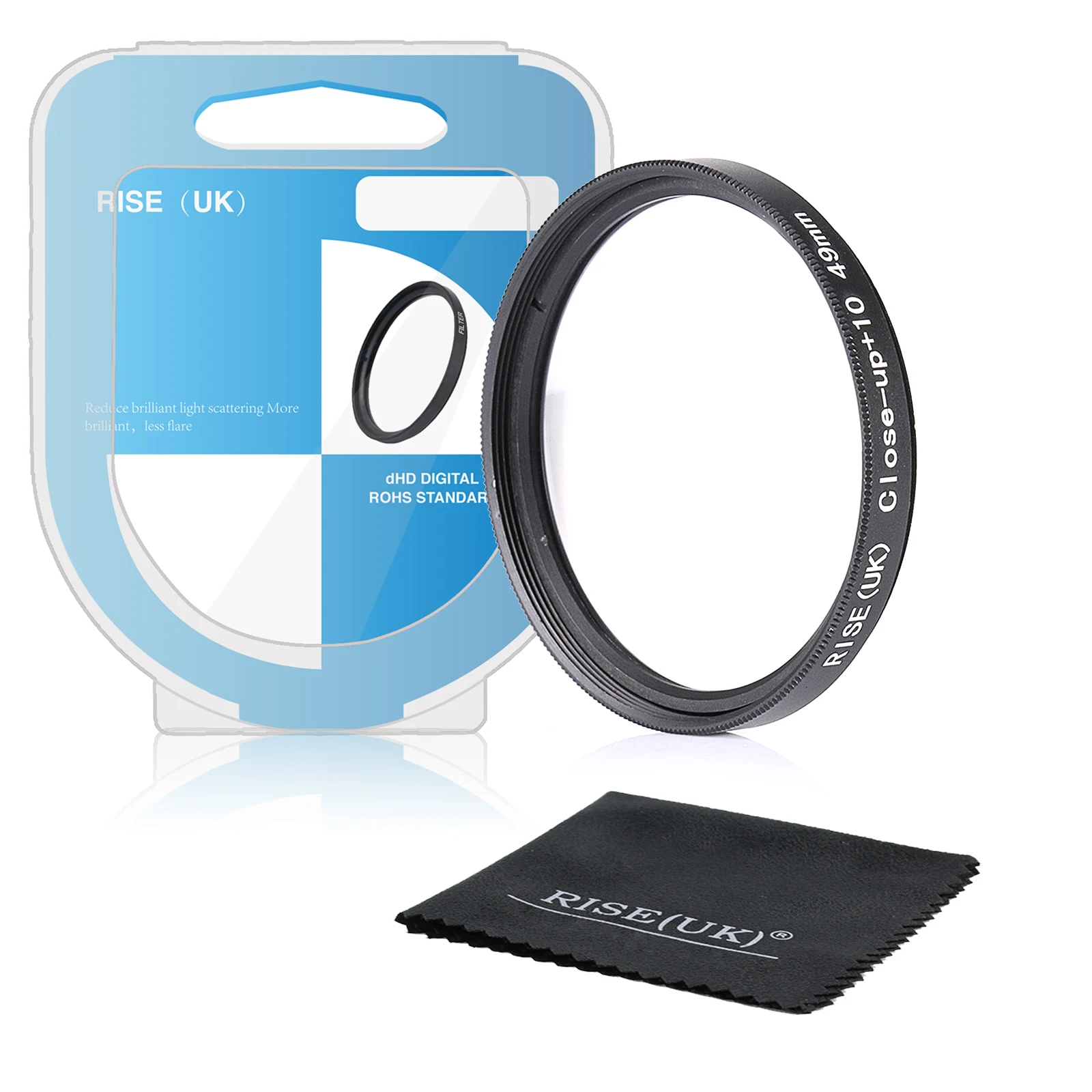 RISE(UK)49mm Macro +10 Close Up Glass Lens Filter+BOX For Canon Nikon