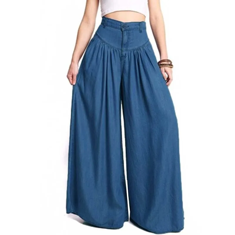 

ZANZEA Fashion Women High Waist Zip Up Pockets Loose Solid OL Work Pleated Trousers Party Long Wide Leg Pants Pantalon Plus Size