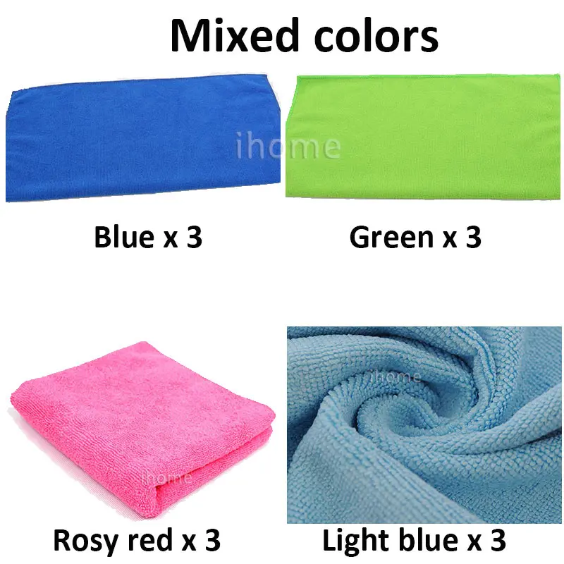 Прочный 12 шт. 30 см полотенце с микрофибрами для чистки протирание коврики от пыли Высокая абосрбент ворс свободная ткань для кухни окна автомобиля - Цвет: Mixed color