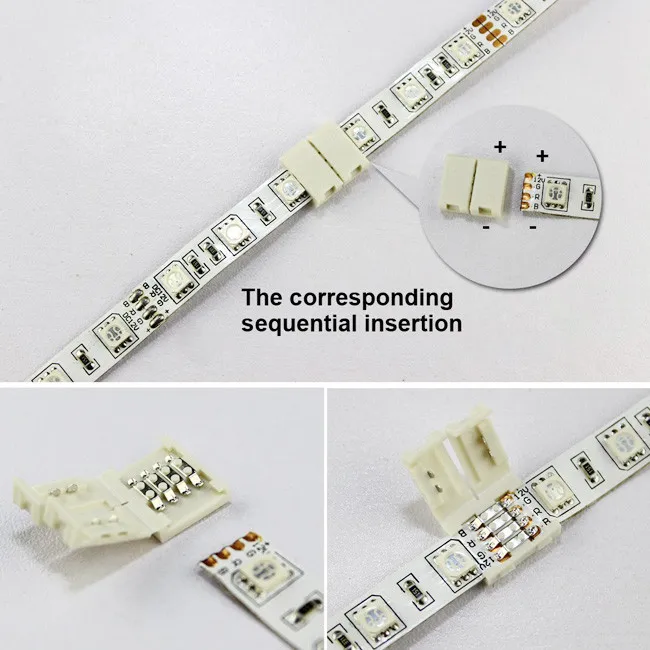 20 шт. 10 мм Solderless 4pin RGB печатная плата разъем для 3528 2835 5050 не Водонепроницаемая