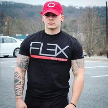 Фитнес футболка Тонкий Фитнес обучение хлопок с коротким рукавом Баскетбол дна рубашки Для мужчин футболка Топы