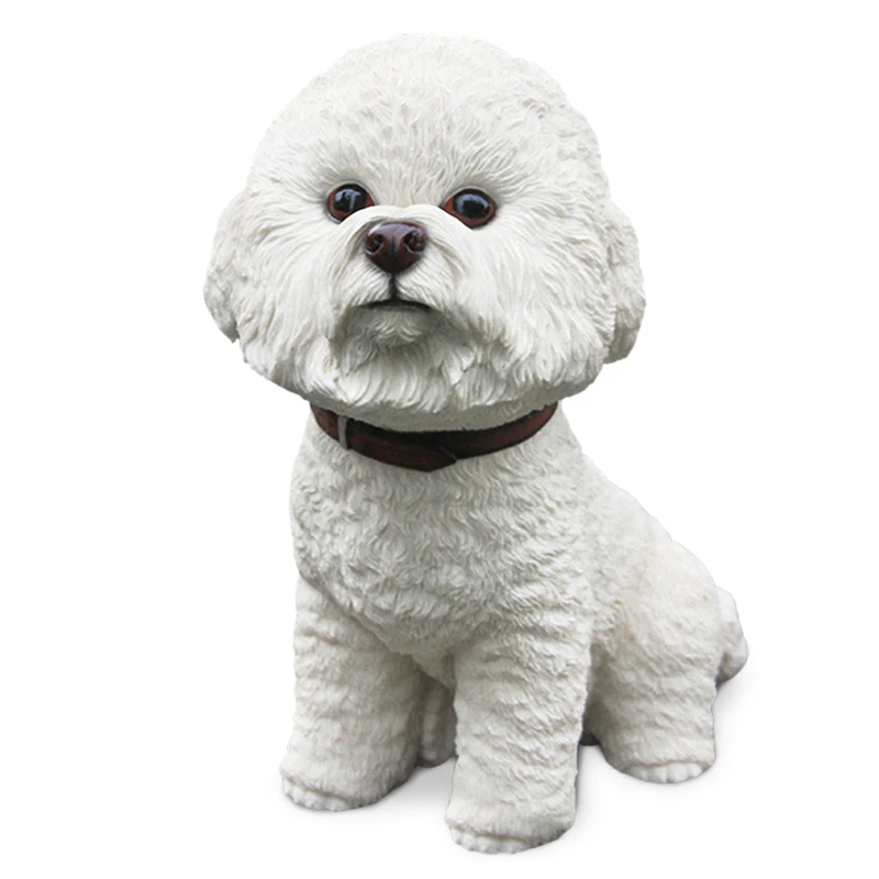 Mnotht Bichon Frise модель собаки из смолы щенок животного игрушка животное сцена