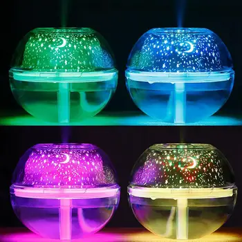 

USB Crystal LED Night Light Projection Air Humidifier Aroma Diffuser