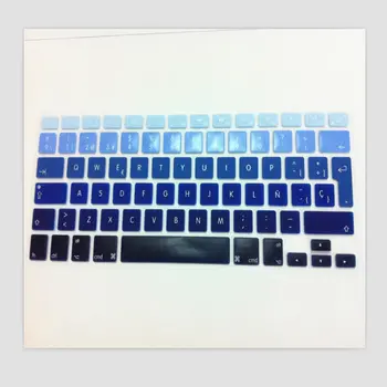 

For MacBook Pro 13" 15" Retina (2pcs) EU/UK layout Spanish Ombre Colors Keyboard Cover Silicone Skin For iMac & Mac book Air 13"