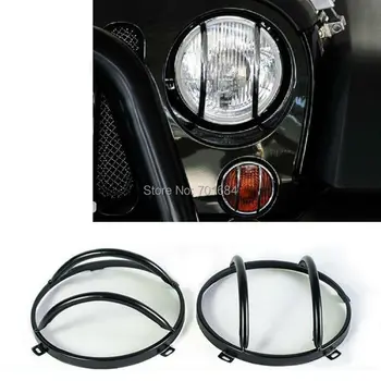 

Black Head Lights Protector Guard Trim Cover For Jeep Wrangler JK 07 08 09 10 11 12 13 14 2015 [QPA195]