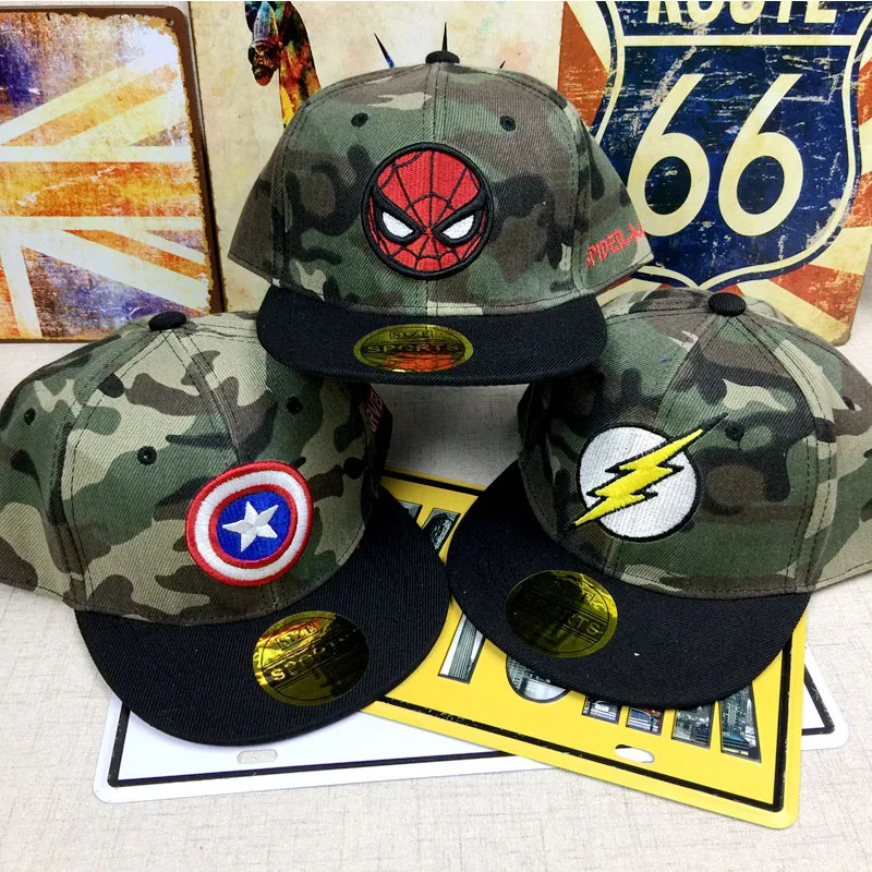 Регулируемая бейсбольная кепка «Мститель» для девочек, кепка для косплея «Железный человек», плоская кепка в стиле хип-хоп, шляпа от солнца для путешествий