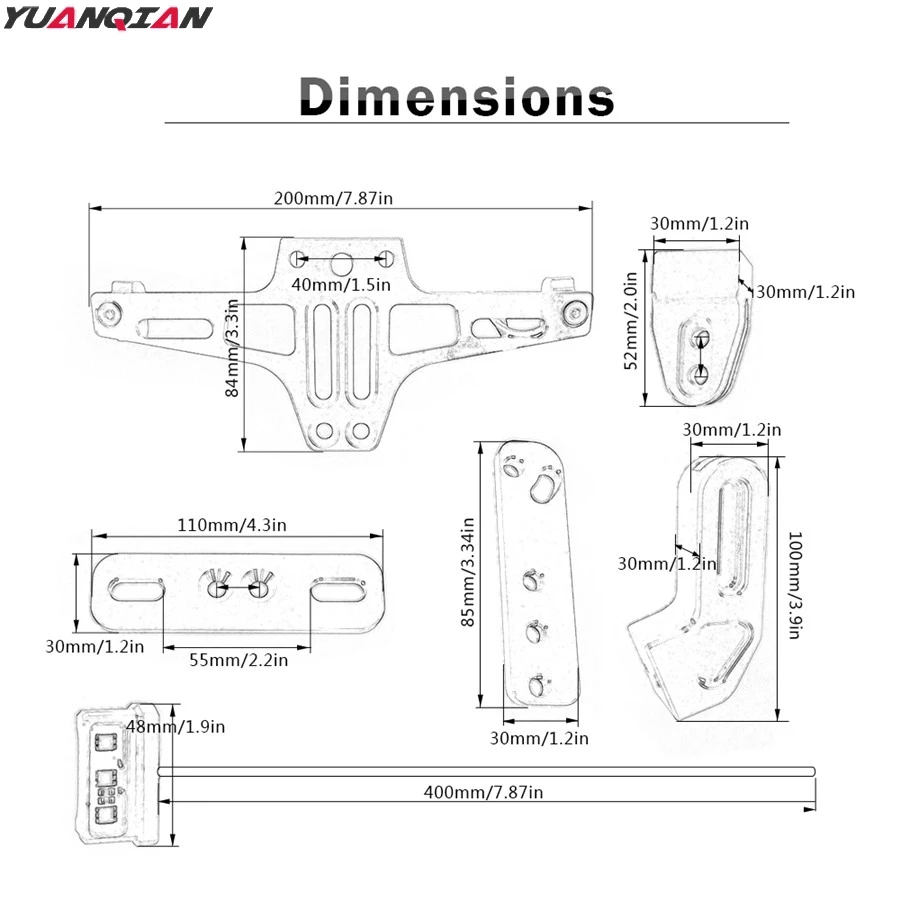 МОТОЦИКЛ номерного знака Кронштейн держатель номерного знака для yamaha YZF R125 R15 R25 mt-07 MT-09 mt09 MT-09 FZ07 FZ09 FZ1 FZ6