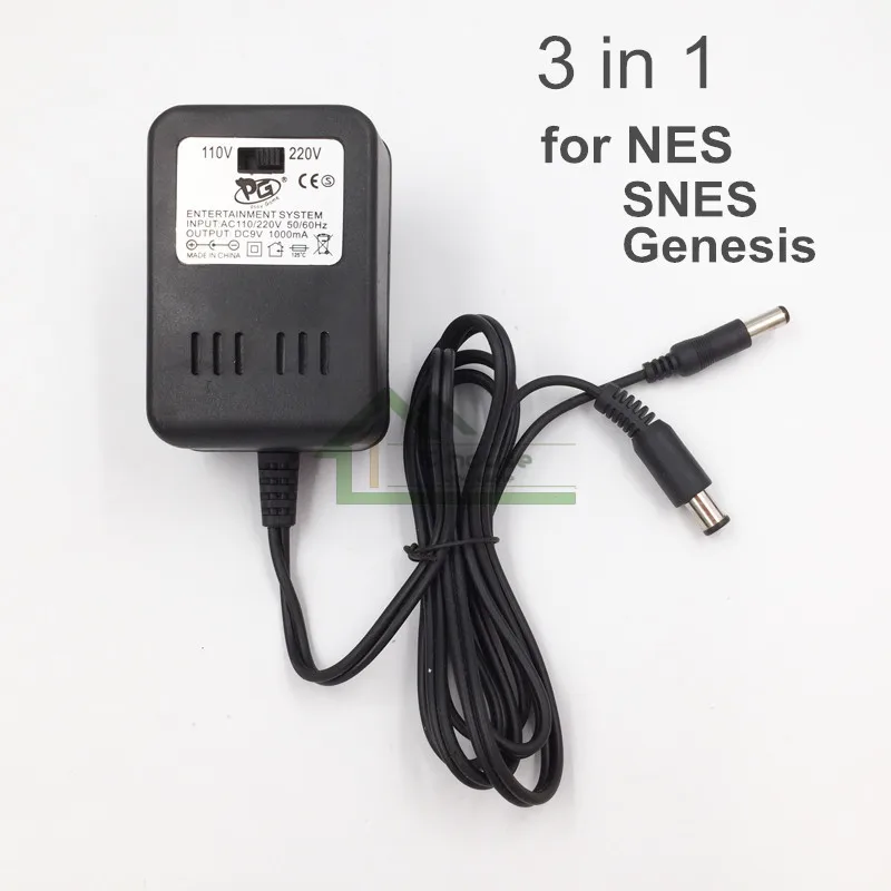 Ac Dc Adapter Charger,Power Supply for SNES/Genesis 3 in 1 Game Console Charger Power Adapter US 110-240V