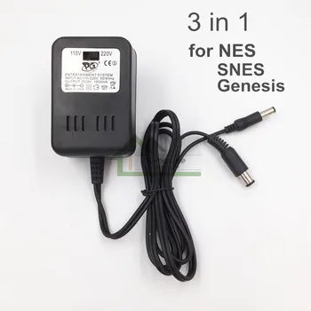 

110-220V AC Adapter 3 in 1 Power Supply Adapter For Nintendo NES SNES Genesis 5pcs