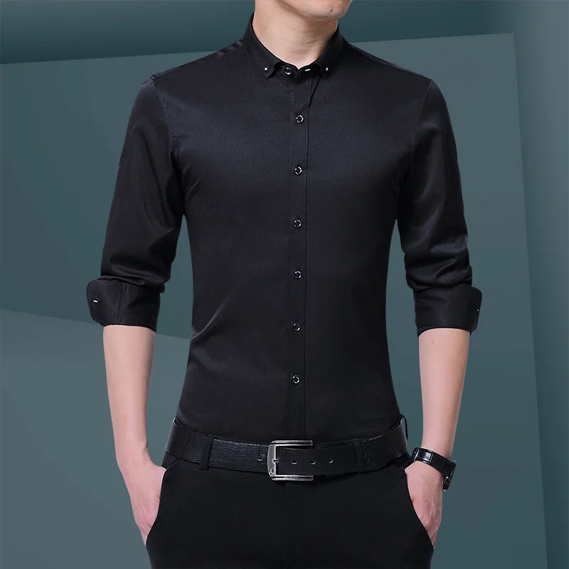 black slim fit formal shirt