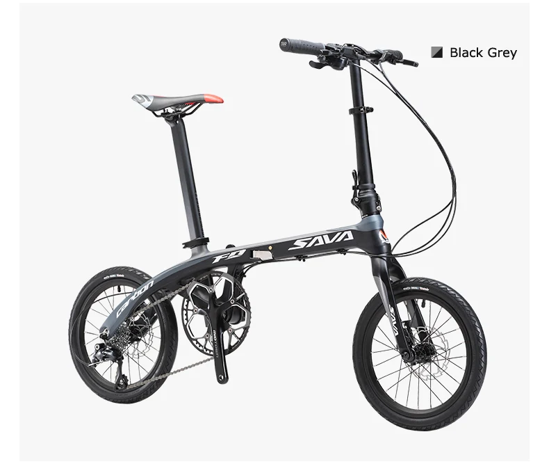 Best Folding Bike SAVA 16 inch Carbon Fiber Child BIKE Mini City Foldable Bicycle with SHIMANO SORA 3000 9 Speed Groupset disc brake 18