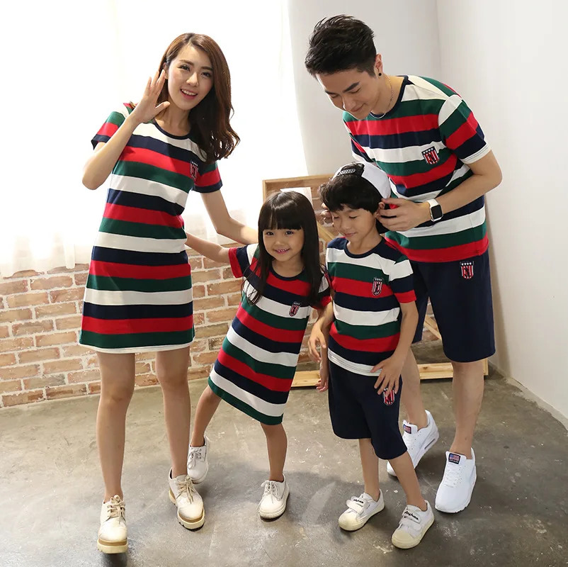 

Family Matching Clothes 2019 National Shirts Father Mother Daughter Son Mom Mommy And Me Clothes Dress Couple Family Look Outfit