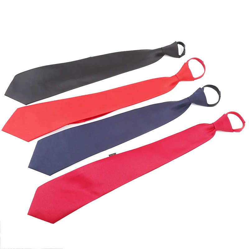 

Tie For Men Zipper Large Tie Lazy Narrow Easy Pull The Rope Tie Solid Wedding Business Supplies
