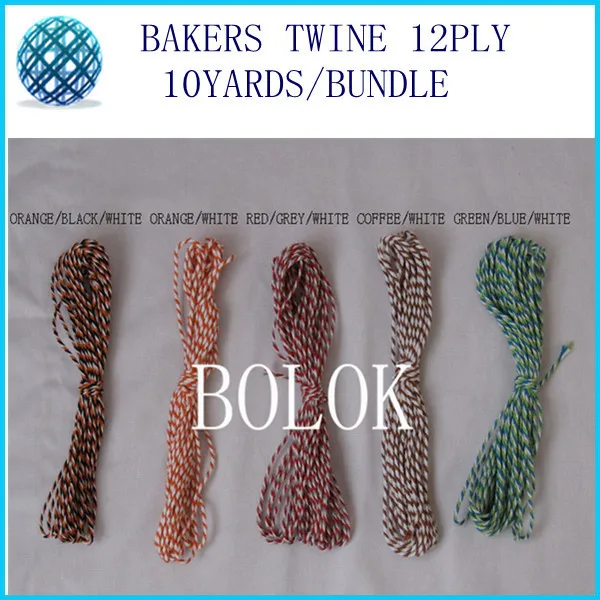 

free shipping 42 color 12pcs/lot cotton bakers twine 12ply 10yards/bundle pink cotton twine free shipping