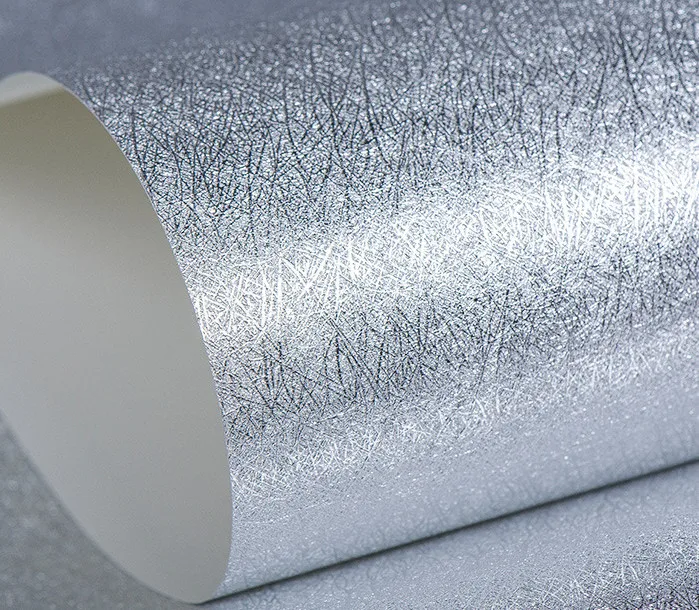 Tapete Silber Metallic 10 Mt X 53 CM Luxus Reflektierende Zeichnung Goldfolie Tapeten PVC Silber metallic Tapeten Wasserdicht f - Tapete Silber Metallic