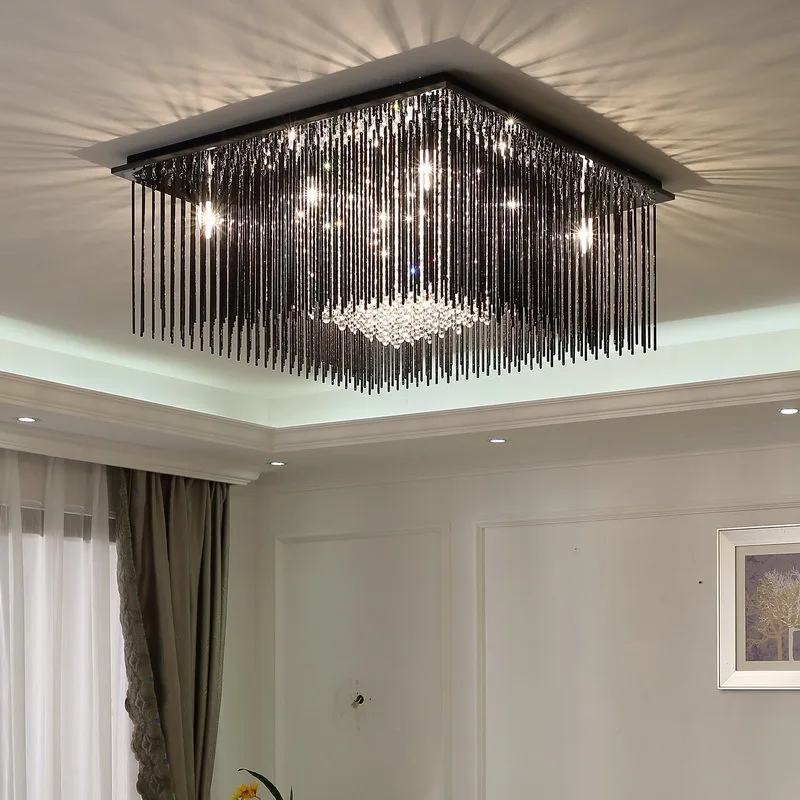 Modern Living Room LED Ceiling Lights Rectangle Crystal Concise Attract Ceiling lamp Restaurant Bedroom Lamps wl3281654 j best price modern fashion crystal lamp rectangle restaurant ceiling lamp sitting room partition lamps led ceiling light