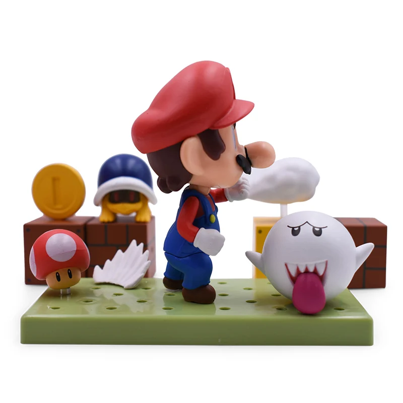 

4'' 8cm Set Super Mario Bros with Joints Mushroom Toad Coins Game PVC Action Figures Sets Toys for Children Figures Collection