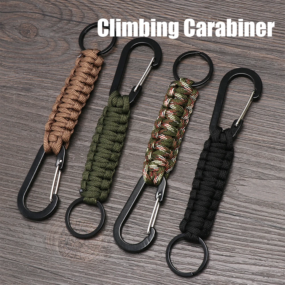 

EDC Climb Keychain Tactical Outdoor Survival Tool Carabiner Hook Parachute Cord