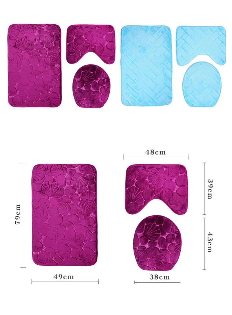 3 шт. коврик для ванной в пасторальном стиле, нескользящий коврик с эффектом памяти для ванной, крышка для унитаза, комплект из 3 предметов, UK