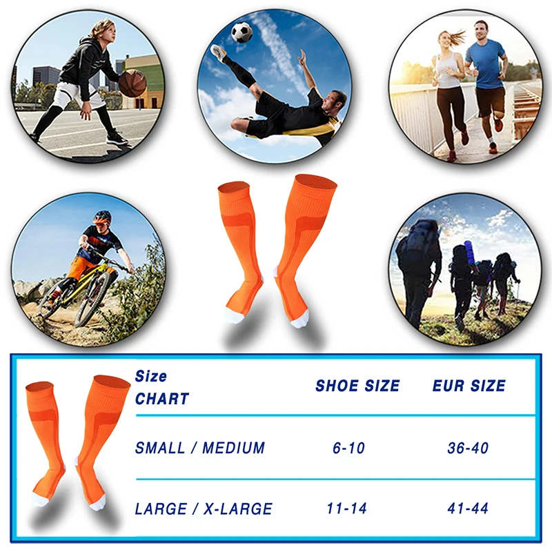 Findcool Vbiger эластичные Компрессионные носки спортивные беговые носки Градуированные Спортивные Компрессионные носки для мужчин и женщин