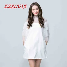 Высокое качество Новая мода осень новое поступление свободные три четверти рукав сплошной цвет one-piece Платье женское SPY9029