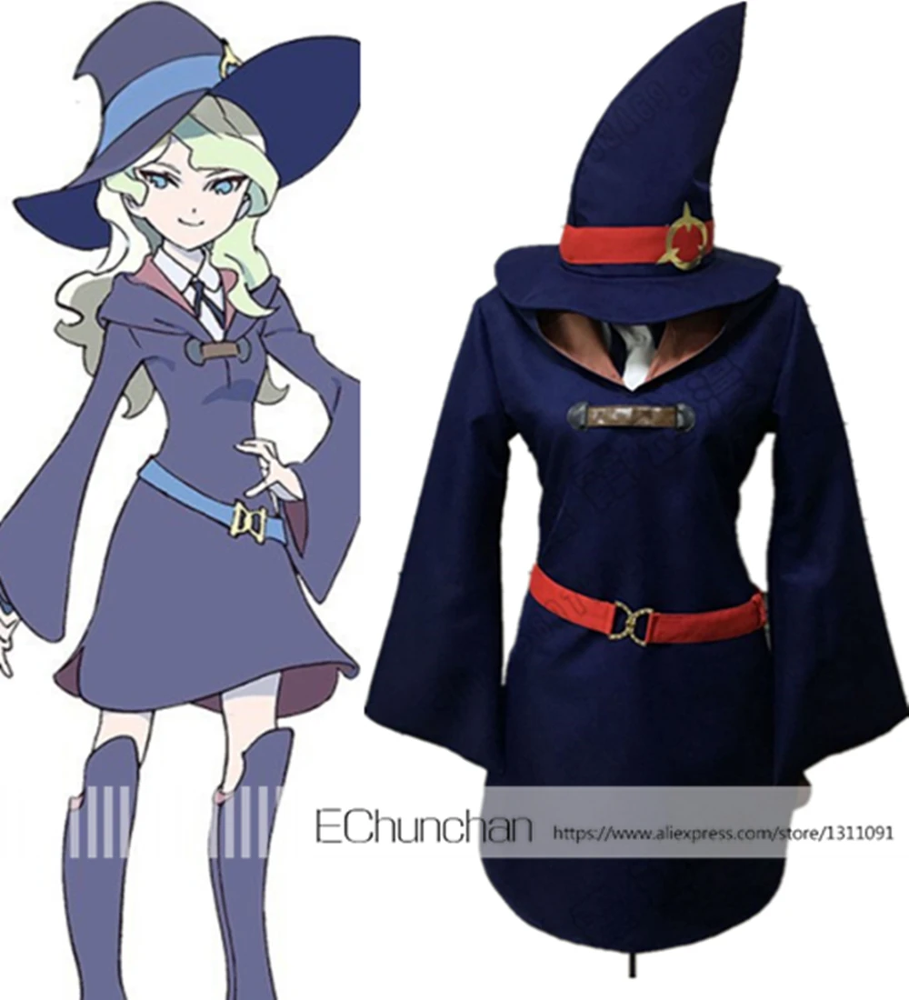 Little Witch Academia Akko Kagari Lotte Yanson Cosplay Costume Dress New