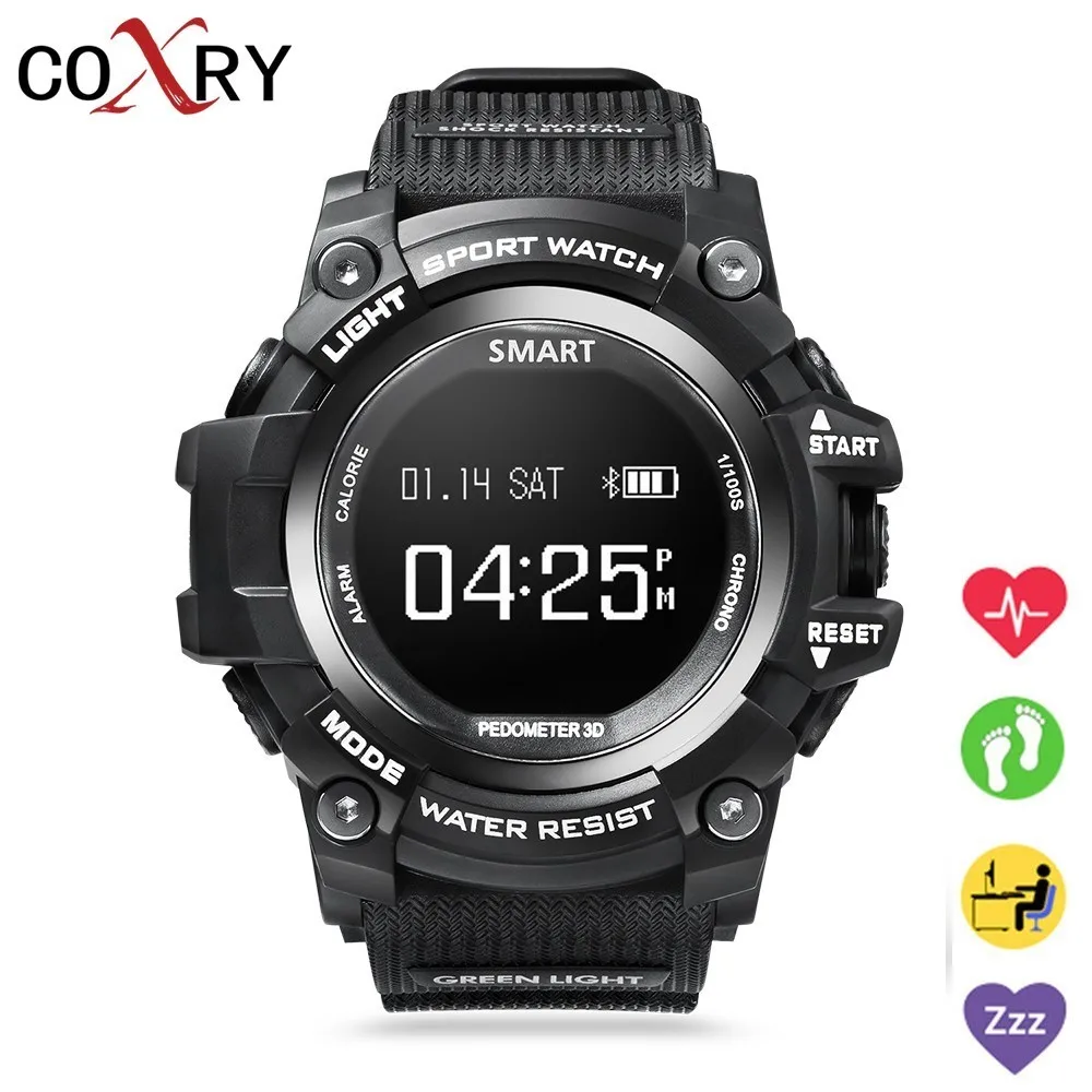 

COXRY Outdoor Sport Smart Watch Men Pedometer Heart Rate Watch Vibration Waterproof IP68 Bluetooth Clock Smartwatch Android Ios