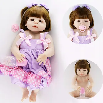 

23inch NPK 55CM real Silicone bebes Reborn Doll Girl Toys Lifelike babt alive Boneca can bathe fashion child doll toys gift