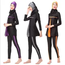 10 компл./лот женские Исламская Мусульманский полное покрытие костюмы скромные Купальники для малышек Одежда заплыва арабских swimmsuit 16 Вышивка Крестом Картины Размеры XS- XXXL