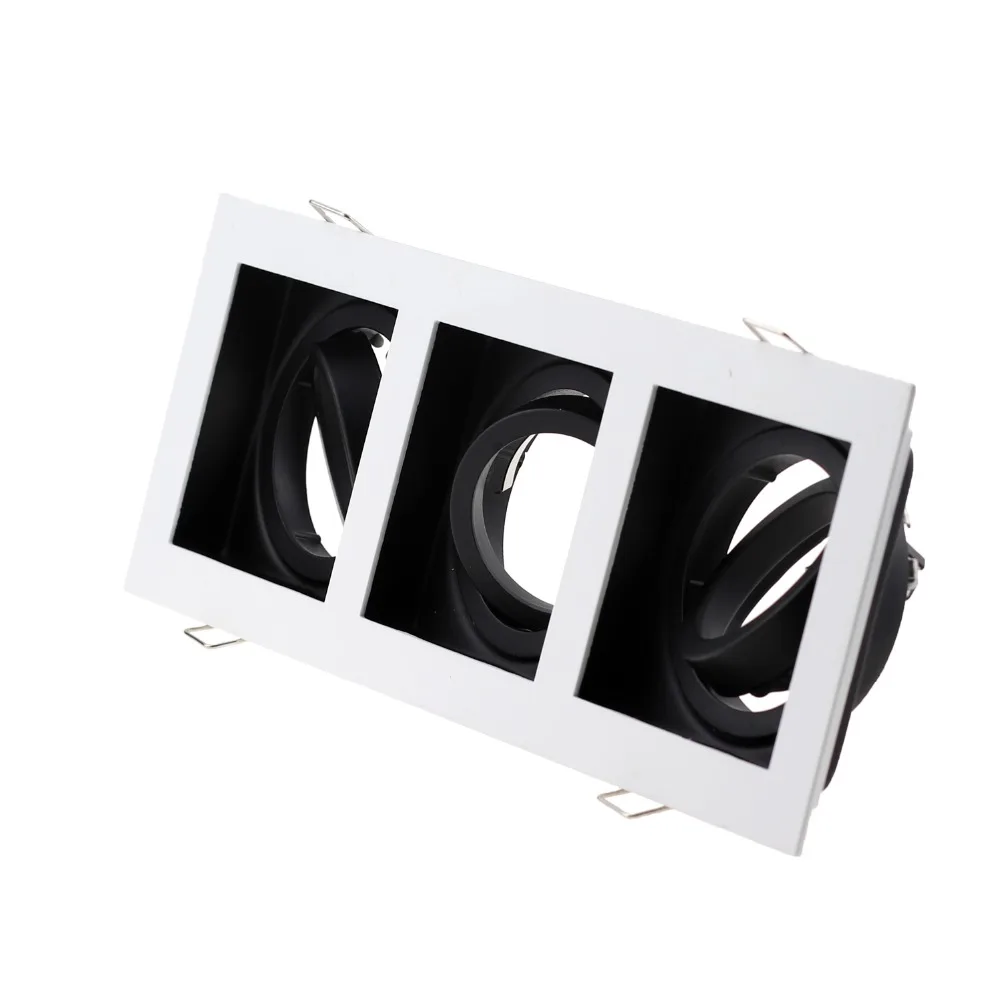 

High Quality Square Commercial Lighting Recessed LED Ceiling Light Adjustable Frame MR16 GU10 Bulb Fixture Downlight Holder