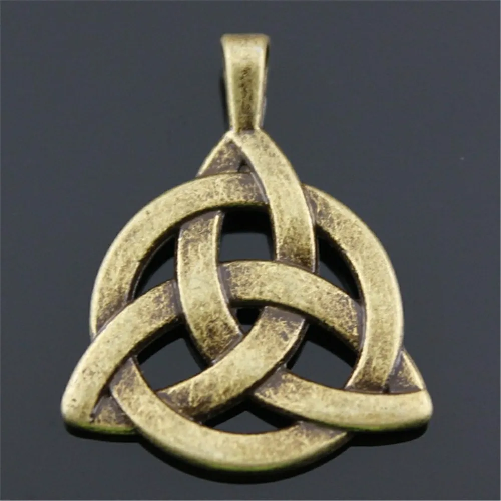 2 шт. Lucky амулет Triquetra Символ Кулон Шарм Triquetra Символ 2 цвета Triquetra Символ амулет подвески 27x35 мм