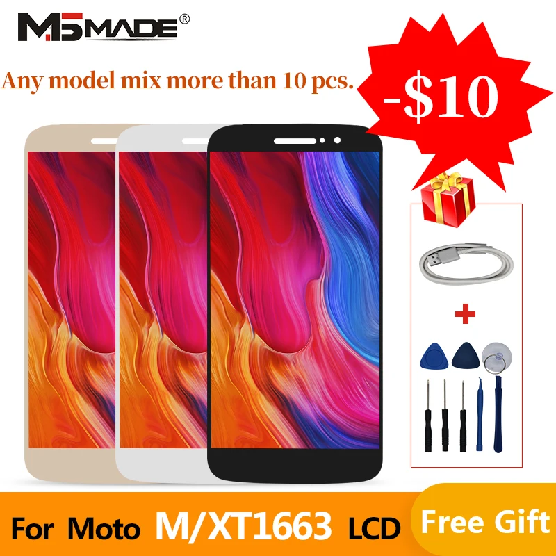 

5.5" For Moto M XT1662 XT1663 LCD Display Touch Screen Digitizer Replacement Assembly Parts For MOTO M Display 100% Tested