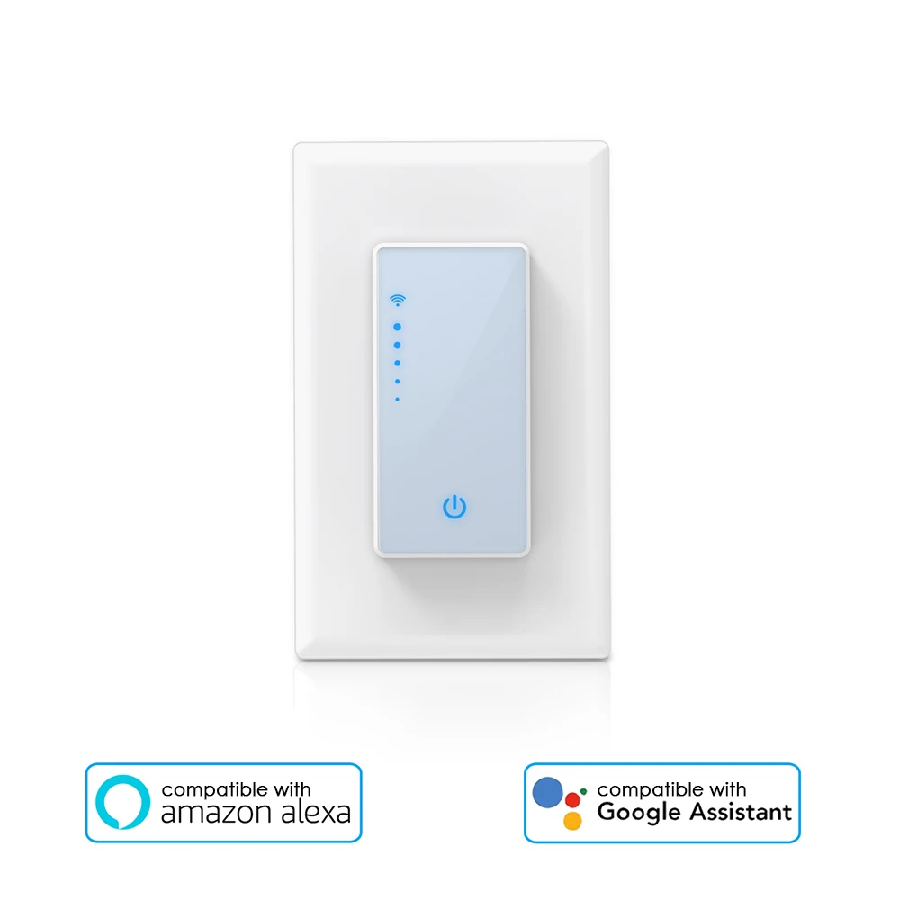 

Fire-resistant Material Smart Dimmer Touch Switch Wireless APP Voice Remote Control Switch Compatible with Amazon Google IFTTT