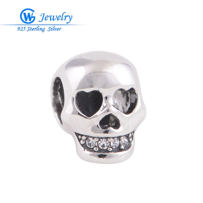 

2pcs/lot pearl natural world most 925 silver skull charm pendants jewelry making hand made wholesale GW Fashion jewelry X191H15