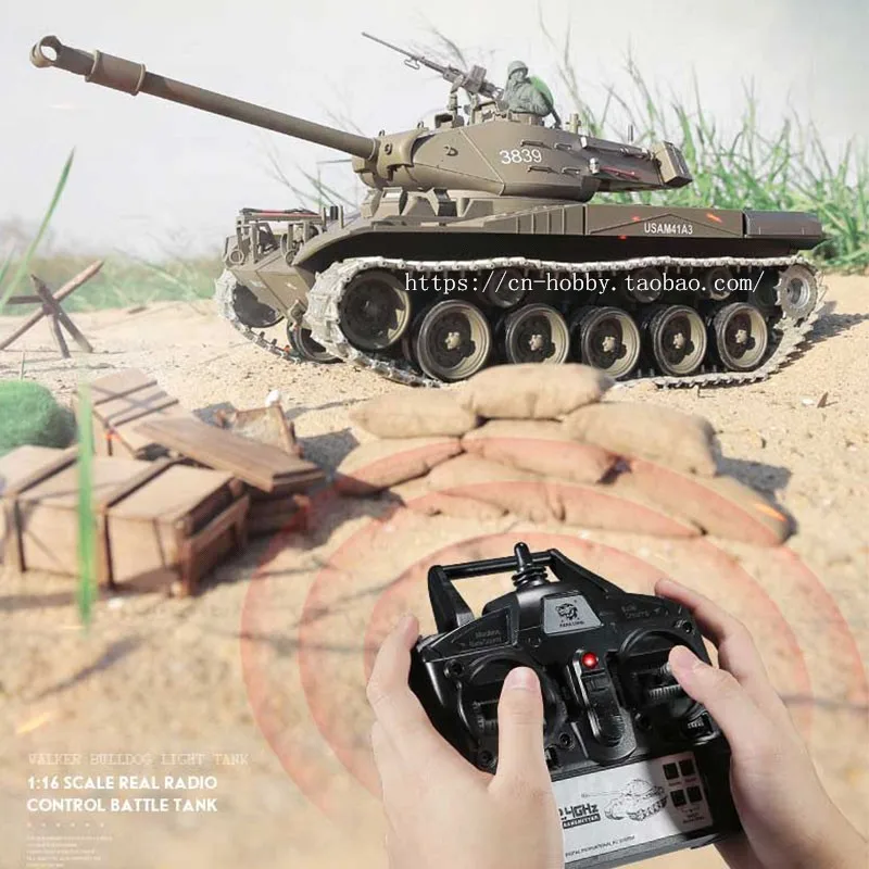 

6.0 Edition With Infrared battle system 1:16 U.S. M41A3 Bulldog Remote Control Battle Tank 3839-1 Upgraded Metal Track rc tank
